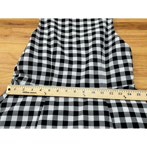 Ann Taylor Women's 4P Black Dress Polyester Plaid Strappy Sleeve Sheath Casual - Picture 7 of 8